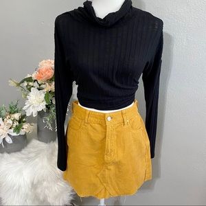 PacSun Mustard Corduroy Denim Skirt 27
